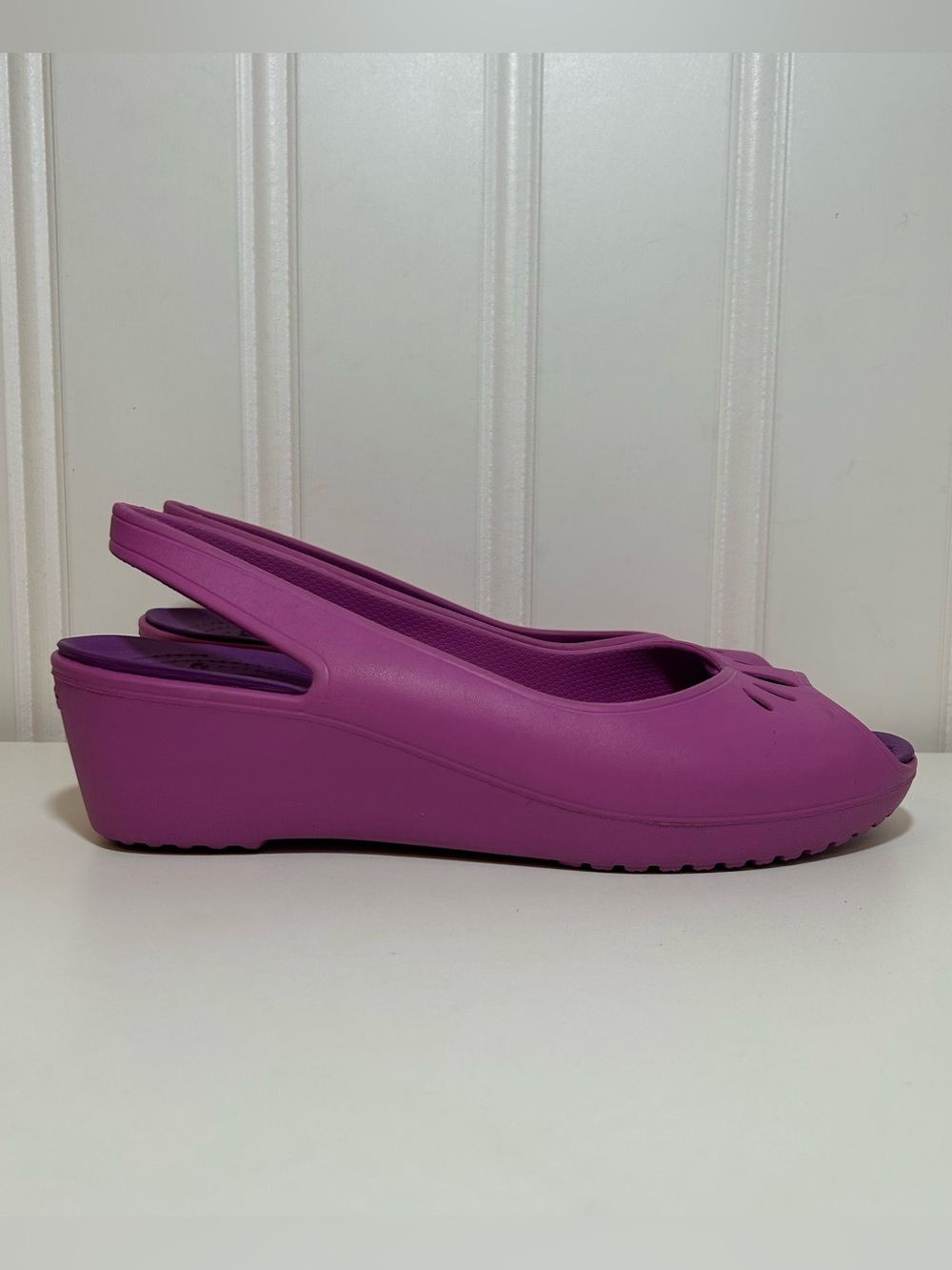 Crocs mabyn peep toe Purple Women's Slingback Wedge Sandals